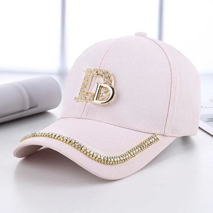CNTANG 2024 Fashion Diamond D Letter Baseball Cap For Women Snapback Summer Outdoor Sun Protection Hat Autumn Casual Ladies Caps