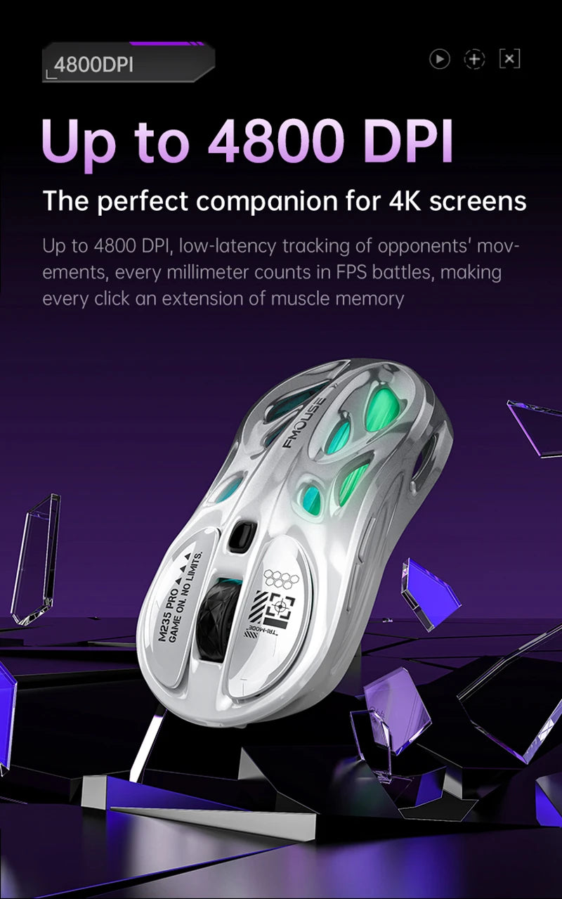 Draadloze 2.4G tri-mode RGB-gamingmuis met hol, lichtgewicht ontwerp, Chroma-verlichting, bekabeld, Bluetooth, e-sports muiscontroller