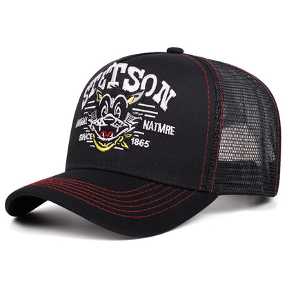 2025 Cartoon New Baseball Hat STETSON Cartoon Cat Truck Hat Daily Leisure Commuting Sunshade Net Hat Street Hip Hop Hat Unisex