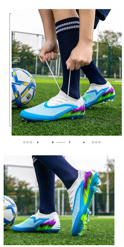 Botas de fútbol para hombre, nuevas, para partido y entrenamiento, calzado de fútbol antideslizante con tacos largos FG, ultraligeras, para exterior, zapatillas, dropshipping