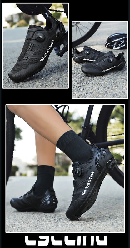 Nouvelles chaussures de cyclisme unisexes, professionnelles, légères, luxueuses, originales, pour route, VTT, course, vélo de mode, vélo de ville, sports de rue