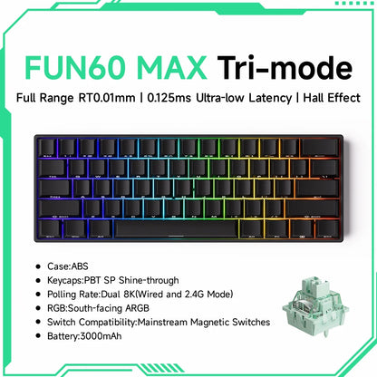 Akko MonsGeek FUN60 PRO&MAX HE Mechanical Keyboard Magnetic Switch 60% Gaming Keyboard Rapid Trigger 8K Custom Keyboard