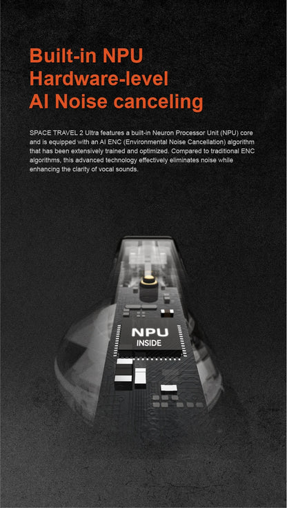 MOONDROP Space Travel 2 ULTRA TWS Bluetooth Earphones with ANC, LDAC Hi-Res Audio, Bluetooth 6.0, 55ms Low Latency Gaming Earbuds