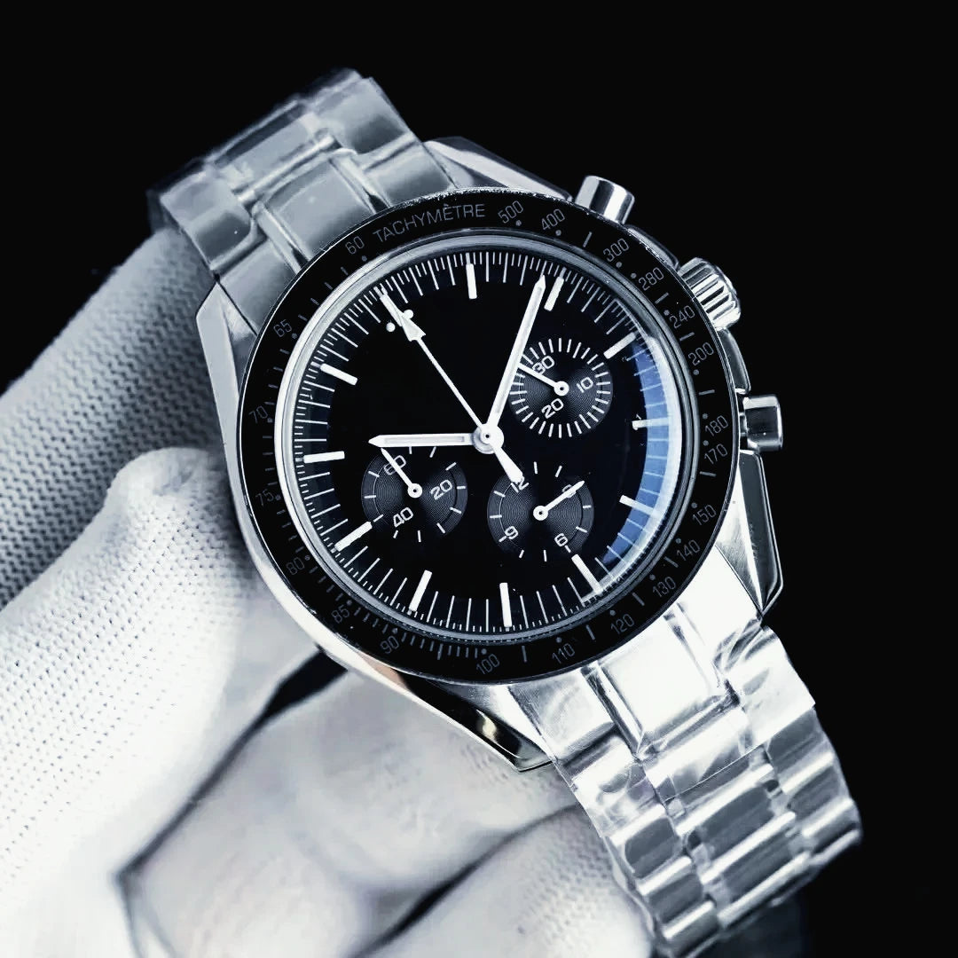 904L Stainless Steel Case, for Men Automatic Mechanical Movement Luxury Watch, Black Blue Leather Ceramic Exquisite Heritage