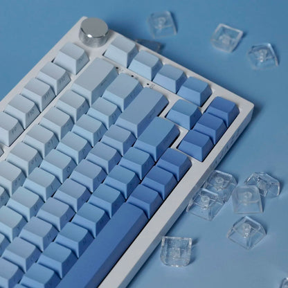 Keycap con stampa laterale 134 tasti profilo Cherry bianco blu sfumato PBT, copritasti per tastiera meccanica gaming AULA F75 Wooting