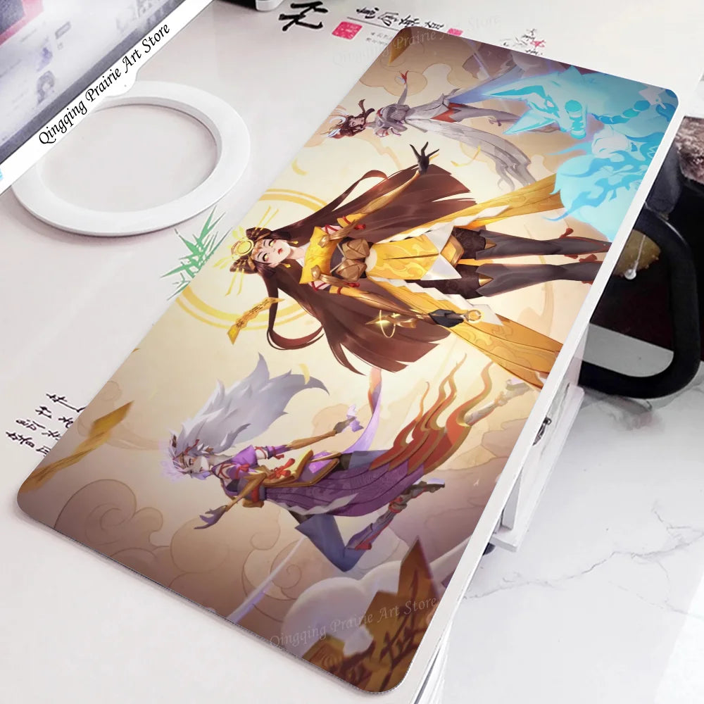 Подложка за мишка Amaterasu Kiriko Overwatch, постелка за бюро с подложка, гейминг аксесоари, Prime Gaming XXL подложка за клавиатура, омекотена постелка