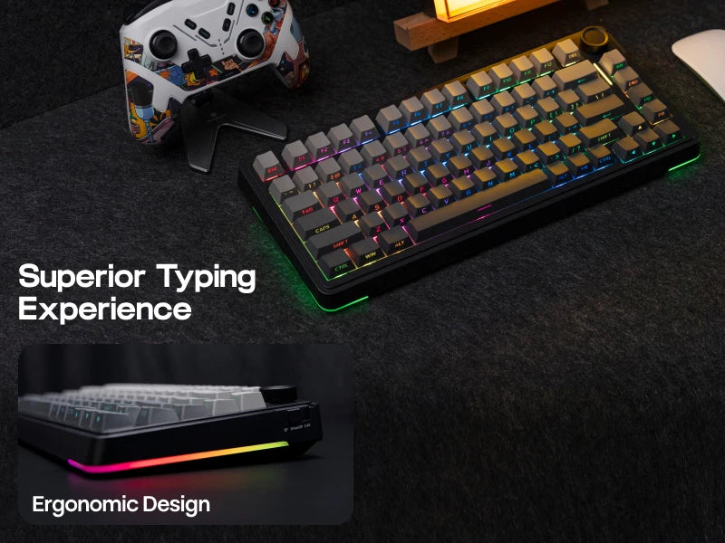 EPOMAKER EA75 75% US QWERTY Layout Hot-Swap Gasket-Mounted Wired/2.4GHz/Bluetooth Wireless Mechanical Keyboard RGB Backlight
