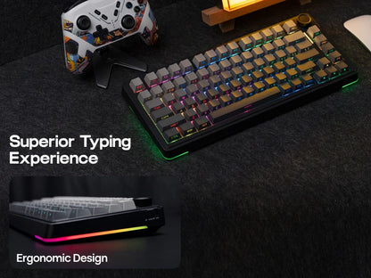 EPOMAKER EA75 75% US QWERTY Layout Hot-Swap Gasket-Mounted Wired/2.4GHz/Bluetooth Wireless Mechanical Keyboard RGB Backlight