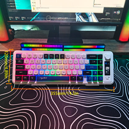 HXSJ L68 81-Key 3-mode wireless gaming keyboard silent Rainbow lighting ergonomic compact wireless membrane keyboard for pc