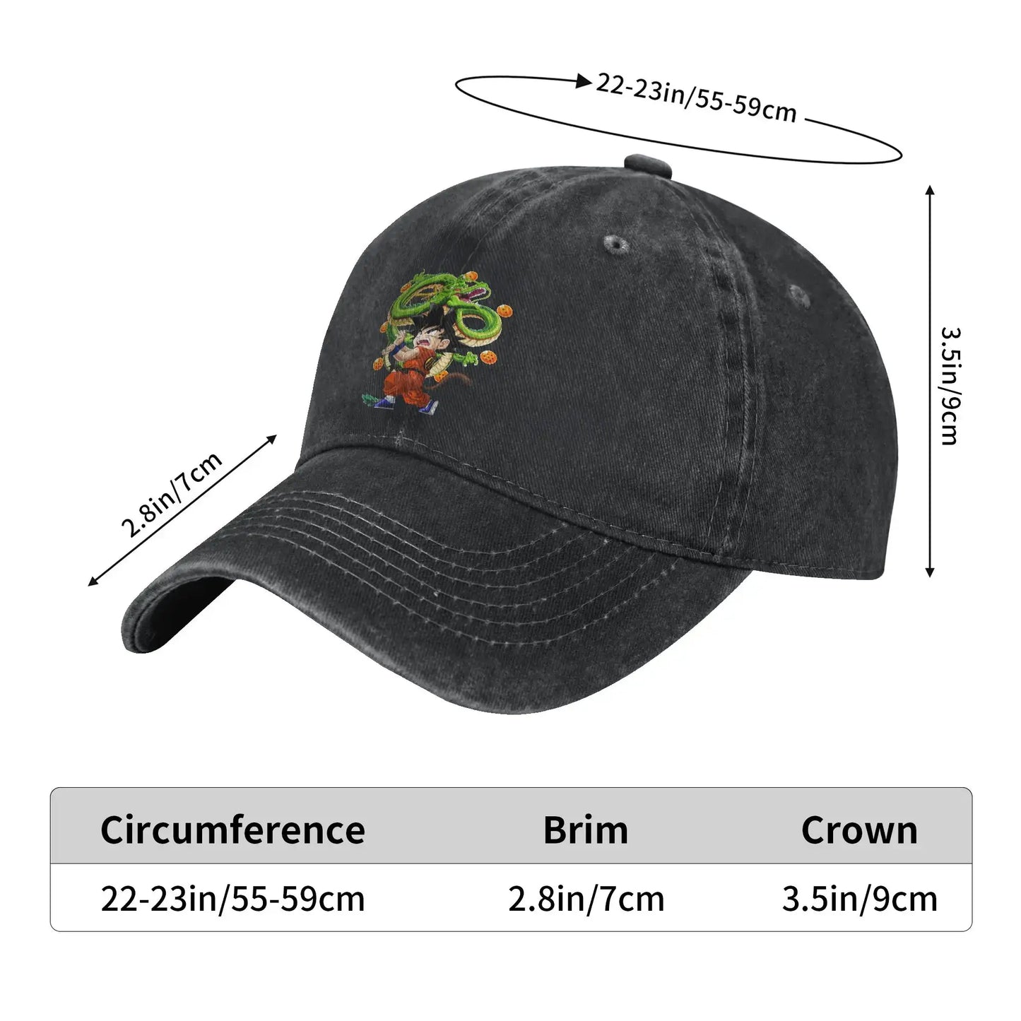 Retro Kamehameha Kid Goku Anime Baseball Caps Unisex Distressed Cotton Headwear Dragon Ball, produit gaming premium Fraquane