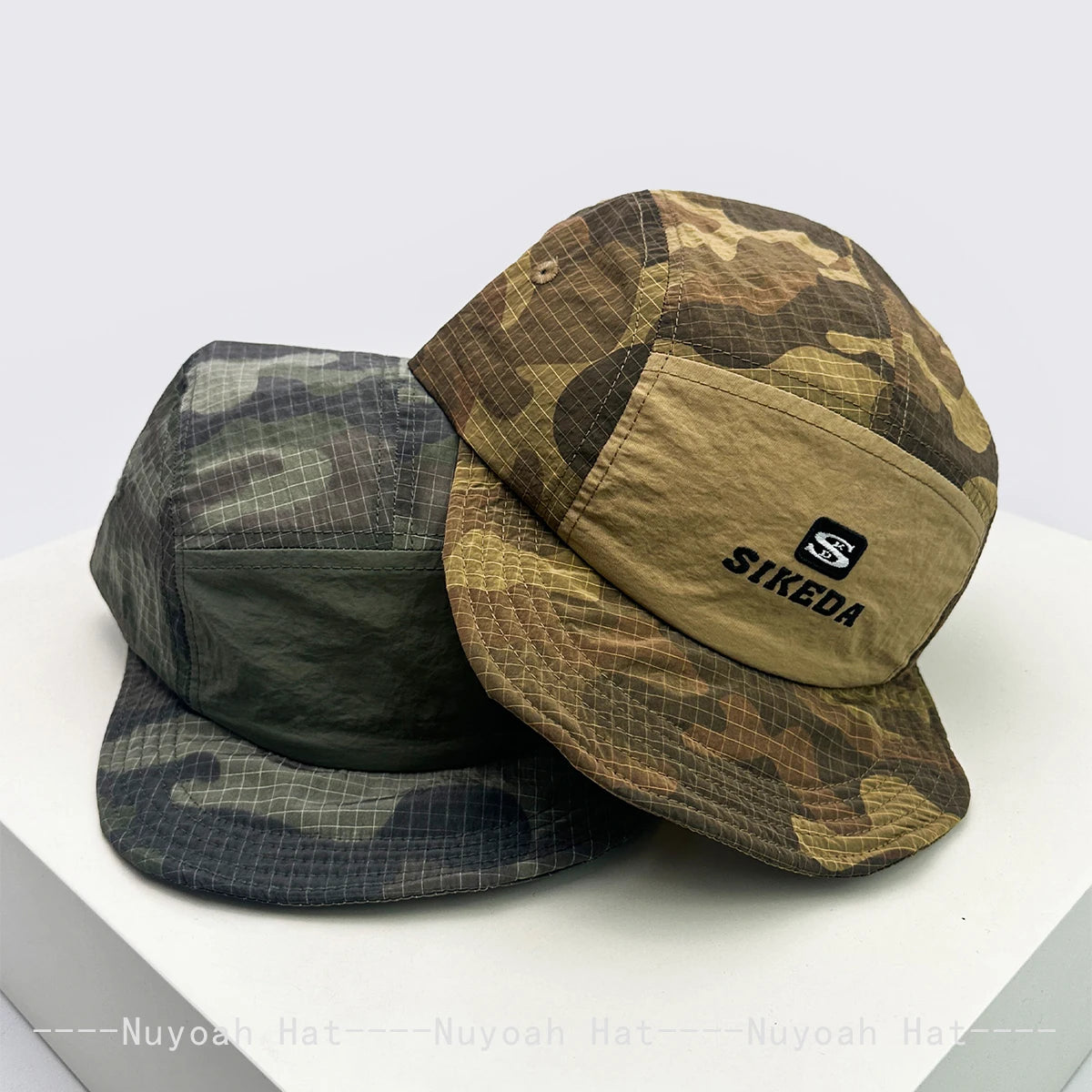 New Unisex CAMO Quick Drying Letter Embroidery Baseball Hats Sunshade Color Block Breathable Personal Peaked Caps Versatile ins