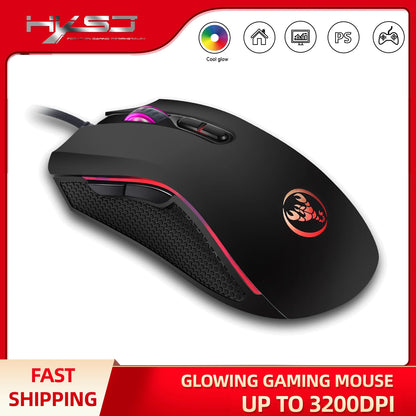 Popularan izbor HXSJ A869 optički ergonomski RGB ABS žičani gaming miš s 4 razine podešavanja rezolucije za prijenosno računalo i PC
