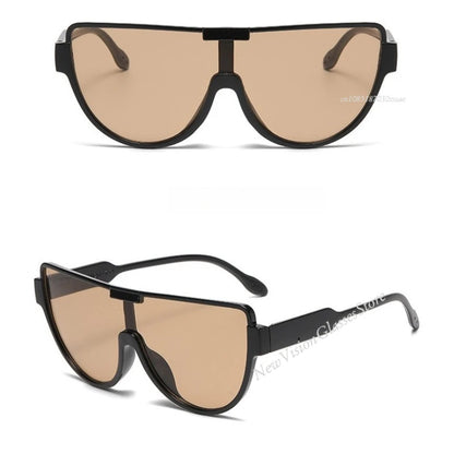 2025 New Design Monoblock Semi-round Sunglasses Designer Half Frame Goggle Shades Outdoor Oversized Sun Glasses for Women & Men