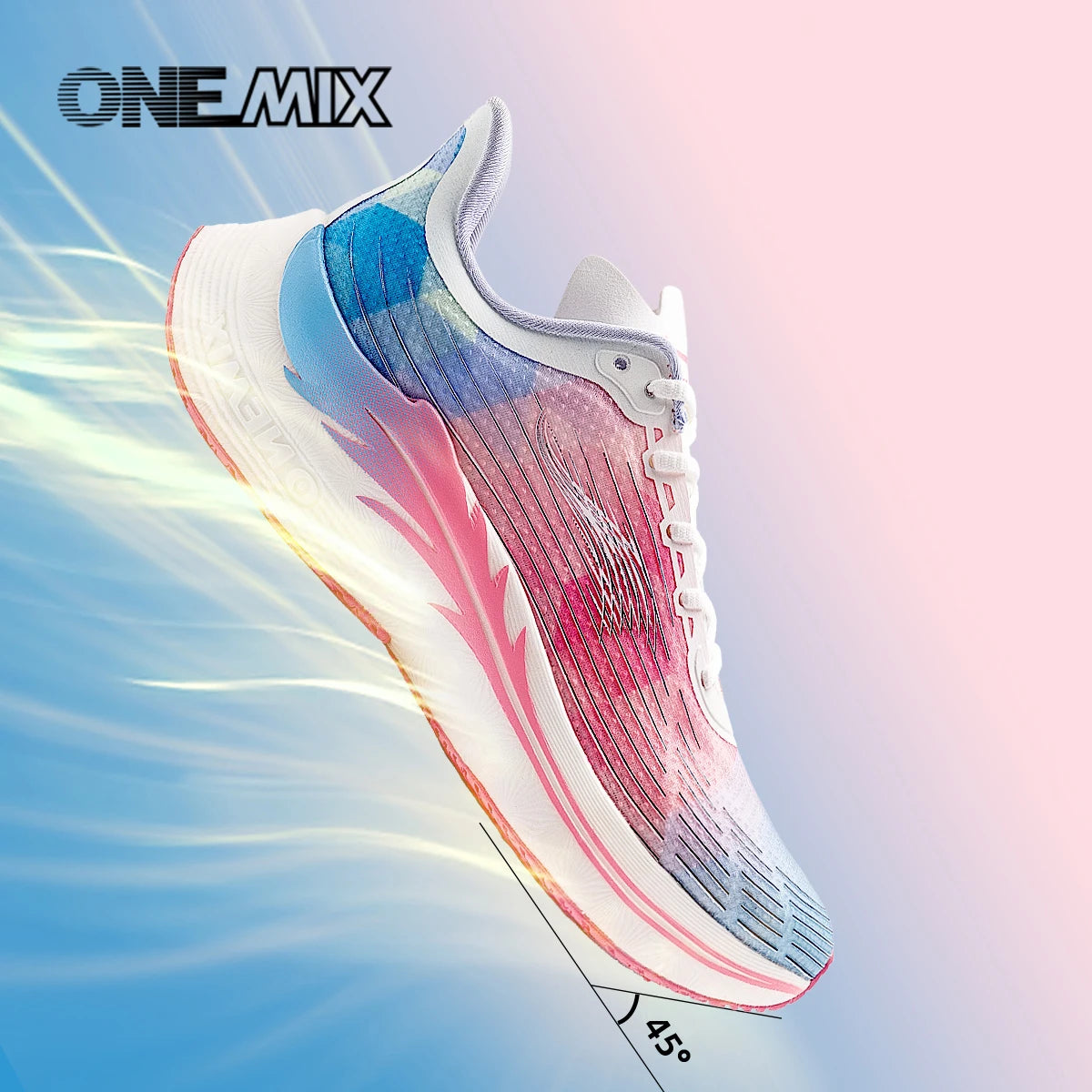 Onemix Nové pánske maratónske bežecké topánky pre ženy – priedušné, ľahké tenisky so šnurovaním, športová obuv, pohodlné, ľahké a mäkké