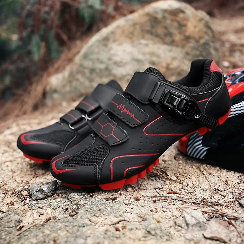 Chaussures de cyclisme unisexes à semelle rigide – Chaussures à crampons pour vélo de route 4 saisons, VTT et sports de plein air