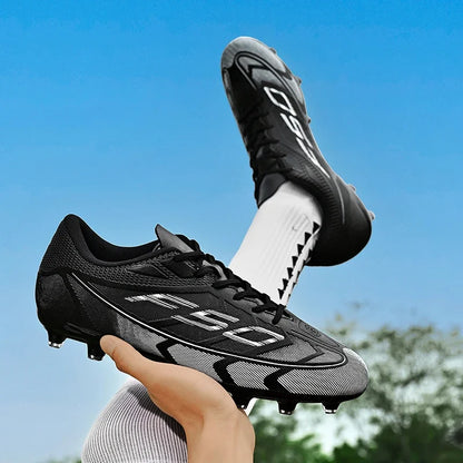 Chaussures de football FG/TF populaires, crampons de football unisexes à tige basse, baskets de football pour terrain, crampons d'entraînement rapides, crampons antidérapants à pointes longues