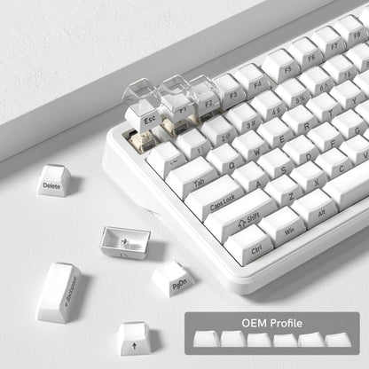 Womier L75 White Crystal Wireless Gaming Keyboard Tri-Modes Hot-Swappable Customized RGB Backlight Mechanical Keyboard Gasket