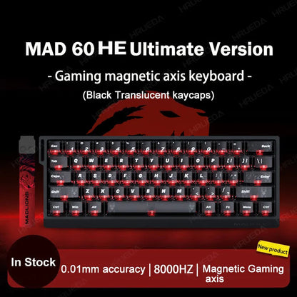 MADLIONS MAD 60/68HE Gaming Magnetic Switch Keyboard, Wired Mechanical Gaming Keyboard with 8K Polling Rate, Rapid Trigger, Hot Swappable RGB 61/68 Keys