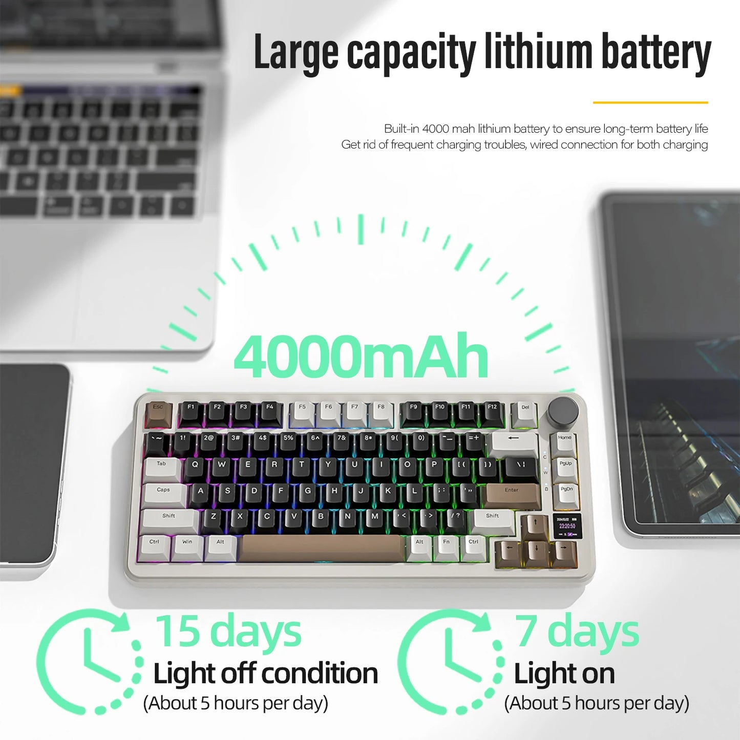 ATTACK SHARK X85/X85Pro Wireless Mechanical Keyboard 75% 82 Keys Tri-Mode Bluetooth Wird RGB Hot Swap Gasket Knob Large battery
