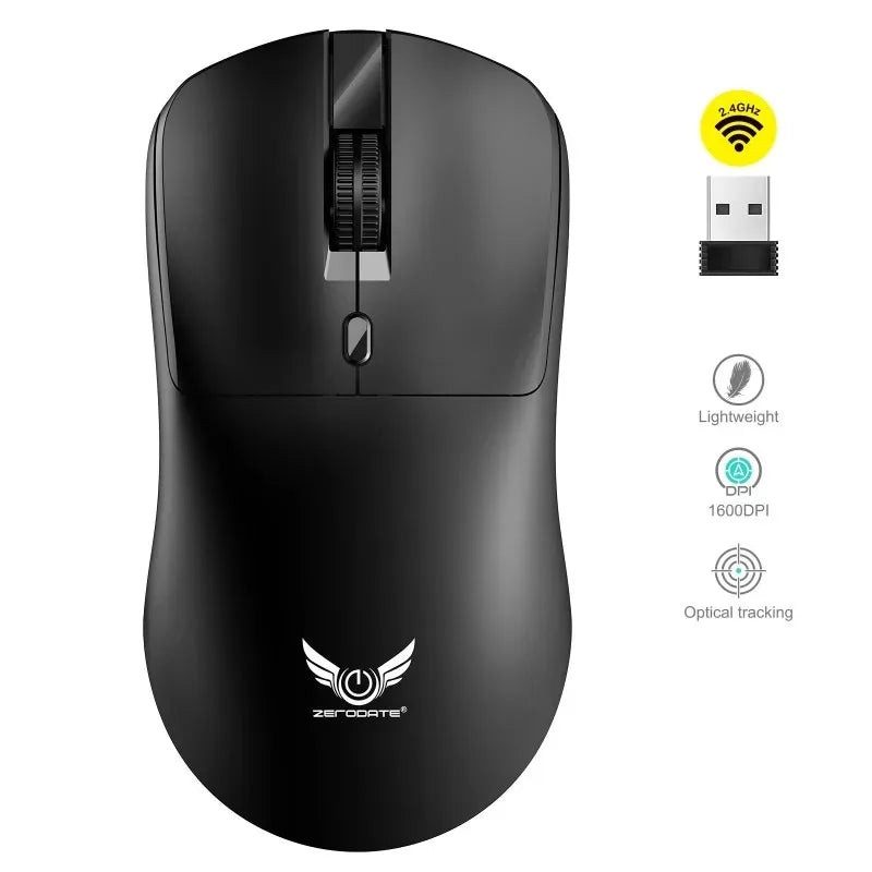 Brezžična miška 2.4G, ergonomska gaming miška, polnilna miška 800/1200/1600DPI za e-šport, pisarno, namizne računalnike in prenosnike