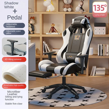 Modern Ergonomic Computer Office Chair with Footrest, Adjustable Height, Swivel Executive Desk Chair, Reclining Gaming Chair for Home & Study