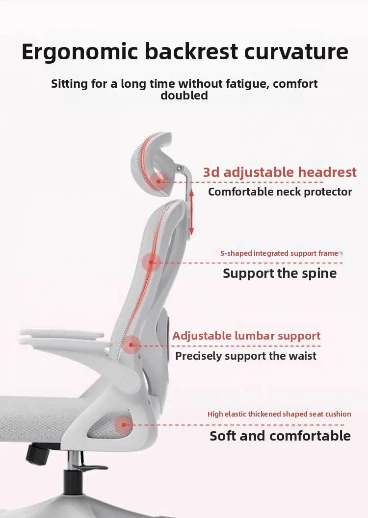 Ergonomic Gaming Chair with Adjustable Height, Comfort Support Cushion, Office Desk Chair for Home, Dorm, Gaming, and Long Hours Use