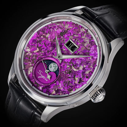Sugess Watch of Men Moonphase ST2528 Movement Automatic Mechanical Wristwatches Waterproof Sapphire Crystal Titanium Dial S401
