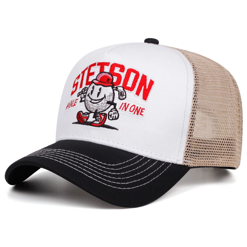 2025 Creative New Mesh Hat STETSON Snowman Truck Hat Outdoor Cycling Sunshade Skateboard Hat Daily Commuting Baseball Hat Unisex