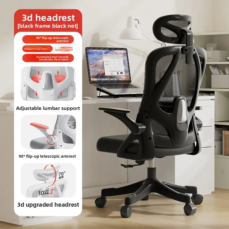Ergonomic Gaming Chair with Adjustable Height, Comfort Support Cushion, Office Desk Chair for Home, Dorm, Gaming, and Long Hours Use