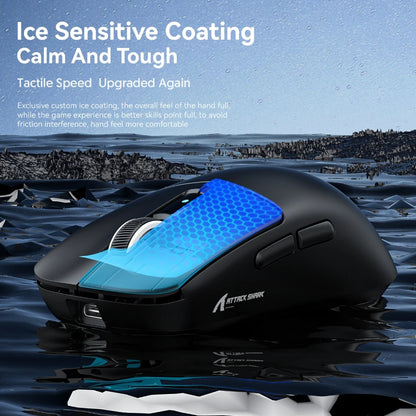 Attack Shark R6 Gaming-Maus 38g ultraleicht, PAW3950 8K Rückmelderate kabellos, Nordic 52840, 24000DPI, Tri-Mode