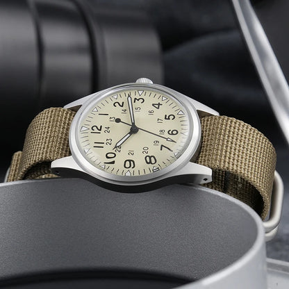 Militado ML07 Quartz Watch VH31 Movement Sapphire Crystal Military Watch 100m Waterproof High Clear AR Coating Luminous Watch