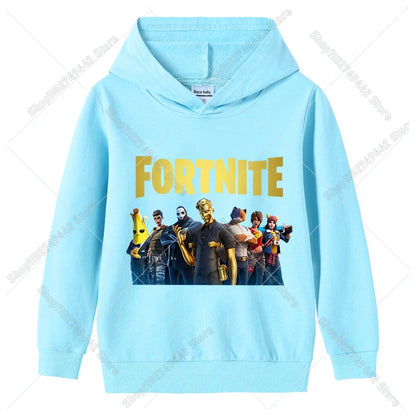 Fortnite-Kinder-Hoodies für den Herbst, Kapuzen-Sweatshirt für Jungen und Mädchen, dünner Trainingsanzug, langärmelige Pullover-Oberteile, Sportbekleidung, Kinderkleidung