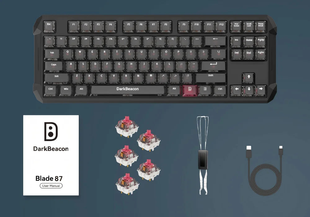 DarKBeacon RGB 87 Keys Compact TKL Keyboard USB Wired Hot-Swappable Silent Mechanical Keyboards for Windows Laptop PC Game Work