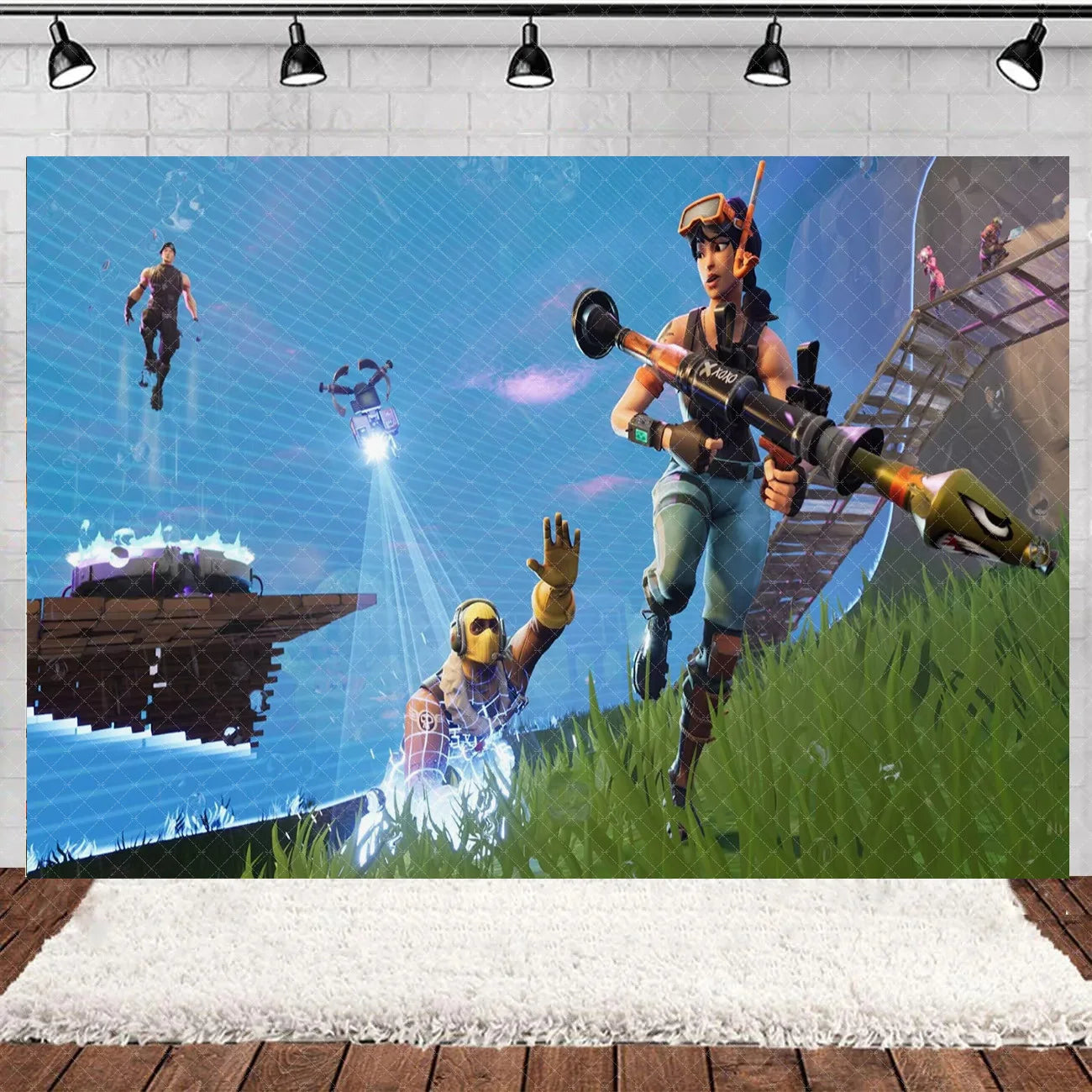 Fortnite Theme Happy Birthday Party Decoration Backdrop Shooting Game Alpaca Llama Supplies Background Baby Shower Kid Gifts
