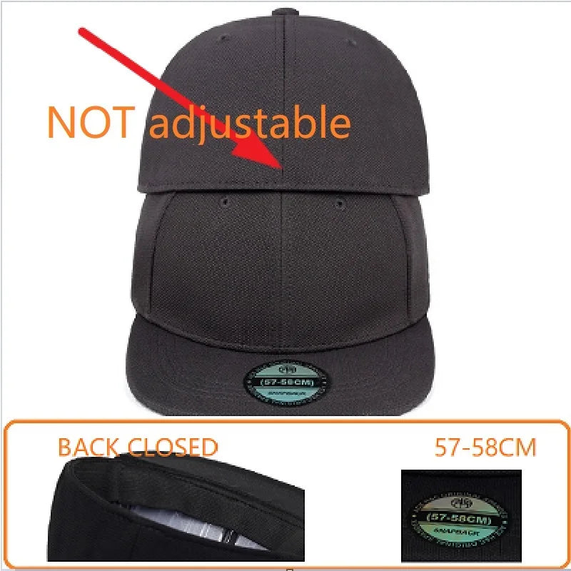 Adult Back Closed Baseball Cap for Small Head Lady Man Blank Hiphop Snapback Hat Fitted Flat Caps 57cm to 59cm