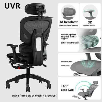 UVR Office Chair Sedentary Comfortable Reclining Stool Ergonomic Design Armchair Swivel Adjustable Computer Gaming Chair