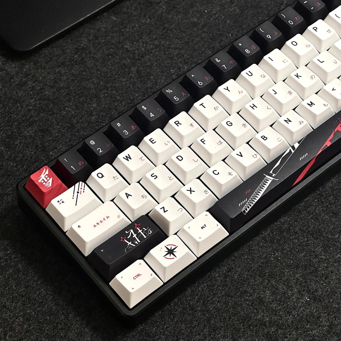 Cherry Personalized Japanese Engraved Keychain PBT 83/126 Key for MX Switch Wooting60 Mechanical Keyboard