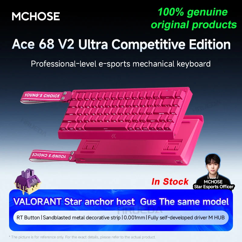 MCHOSE Ace 60 Pro 68 Magnetic Axis Mechanical Keyboard Customized Esports 0.01ms Latency RT 0.01mm 128K Gaming Keyboard Original