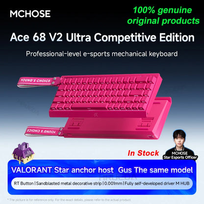 MCHOSE Ace 60 Pro 68 Magnetic Axis Mechanical Keyboard Customized Esports 0.01ms Latency RT 0.01mm 128K Gaming Keyboard Original
