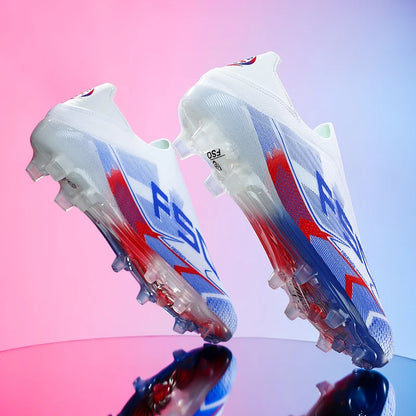Nouvelles chaussures de football pour hommes, de haute qualité, très vendues, antidérapantes, mi-hautes, légères, pour l'extérieur, crampons de match, pour l'entraînement sur gazon.