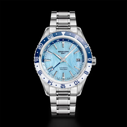 SEESTERN Men of Watch Office GMT Automatic NH34 Movement Sapphire Glass Bezel 20bar Waterproof Diver Mechanical Wristwatch S456