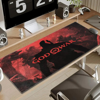 Xxl Mouse Pad God of War Desk Mat Gaming Accessories Keyboard Computer Mousepad Gamer Large Pc Cabinet Office Table Carpet Rug