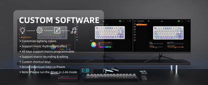 ATTACK SHARK X85 Tri-Mode Gasket Mechanical Keyboard 75% Wireless Hot Swappable RGB Gaming Keyboard with CNC Knob, 5-Layer Sound Dampening & NKRO