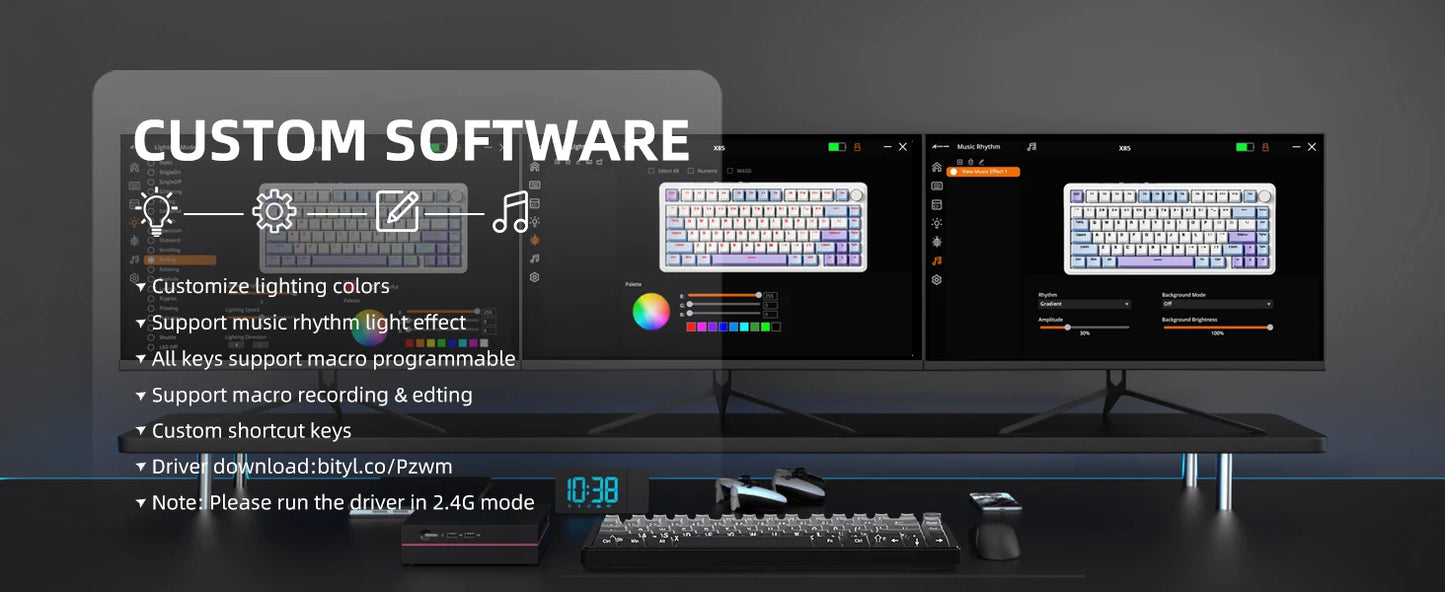 ATTACK SHARK X85 Tri-mode Gasket 75% Mechanical Keyboard with CNC Knob, 5-Layer Padding, Hot Swappable, RGB Backlight, NKRO