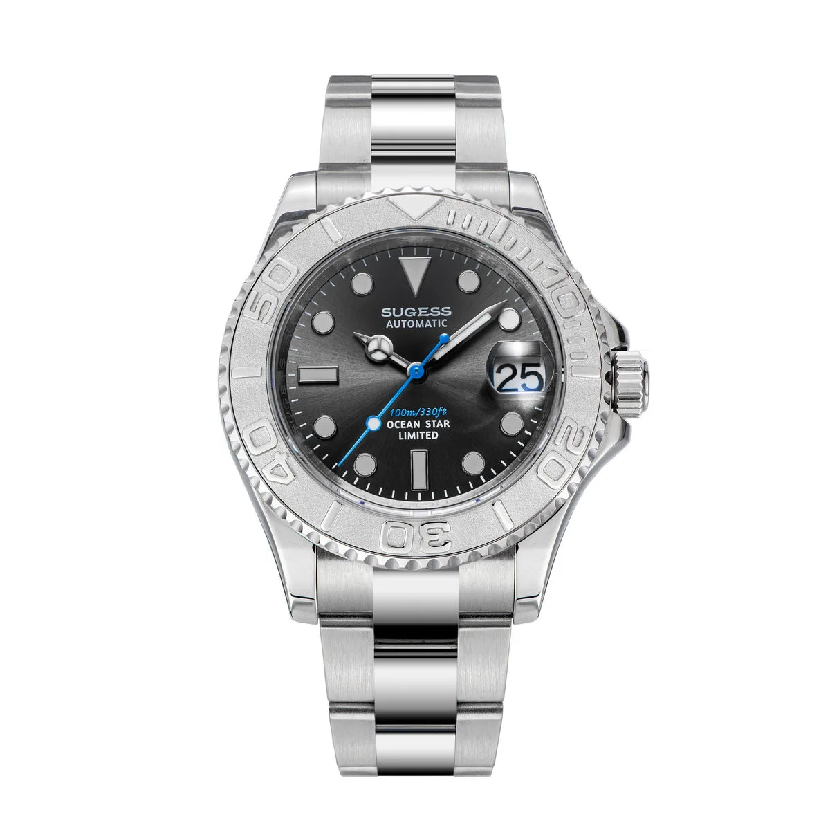 Sugess New Diving Men's Watch Automatic Mechanical Wristwatches 10Bar NH35A Movement Sapphire Luminous Ceramic Bezel S450-2 2025