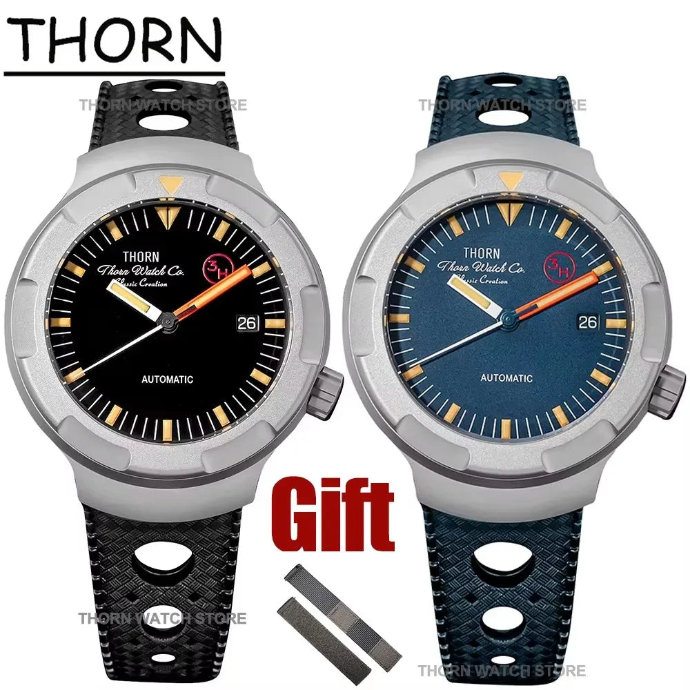 THORN T011 Men's Titanium Watch PT5000 Automatic Movement Mechanical Tribute Vintage Watches Sapphire Luminous 10Bar Waterproof