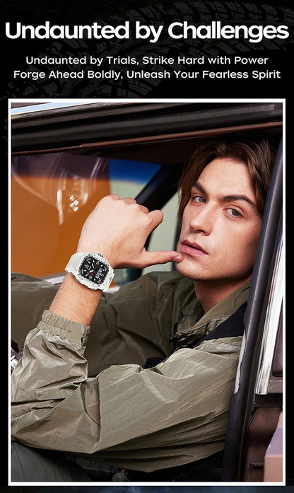 SANDA 6310 Men's Electronic Watch Multifunctional Luminous Alarm Clock Calendar Stopwatch Dual Display Digital Watches for Man