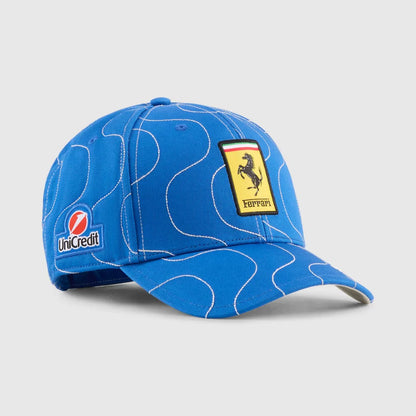 2025 Ferrari Monza Special Edition Blue Hat, 24 Year Leclerc 16 Hat, 25 Year Chinese GP Hat