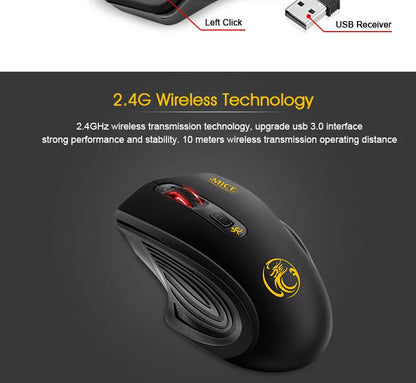 Mouse wireless nou, 2000DPI reglabil, receptor USB 3.0, mouse optic pentru computer, 2.4GHz, mouse gaming cu design ergonomic pentru laptop
