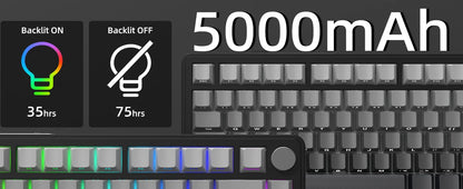 ATTACK SHARK X85 Tri-Mode Gasket Mechanical Keyboard 75% Wireless Hot Swappable RGB Gaming Keyboard with CNC Knob, 5-Layer Sound Dampening & NKRO